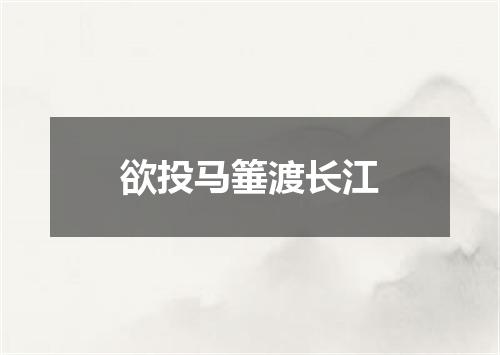 欲投马箠渡长江