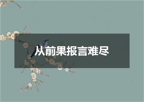 从前果报言难尽