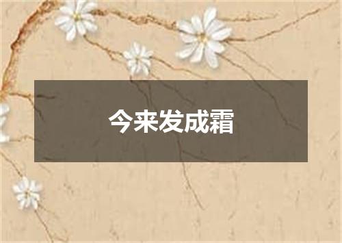 今来发成霜