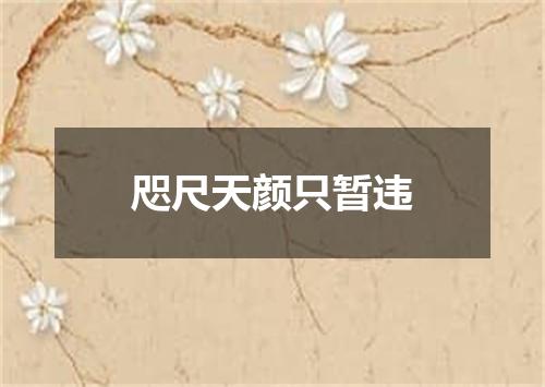 咫尺天颜只暂违