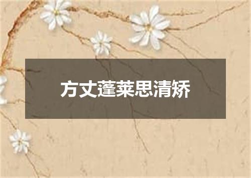 方丈蓬莱思清矫