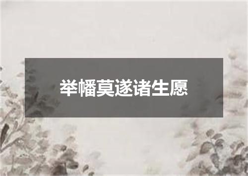 举幡莫遂诸生愿