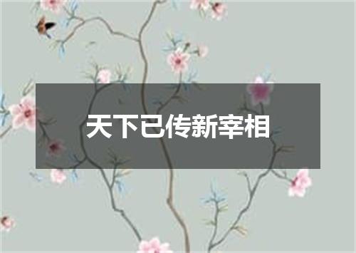 天下已传新宰相