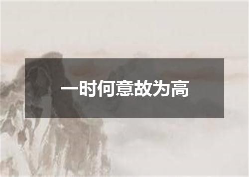 一时何意故为高