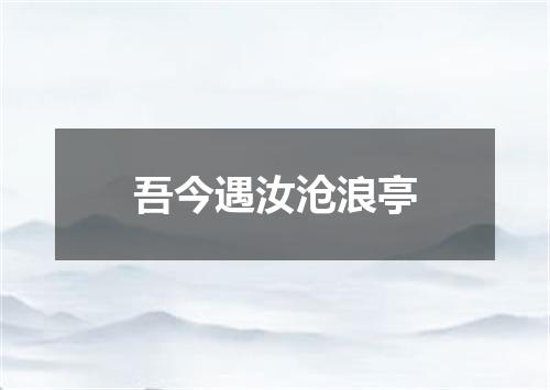吾今遇汝沧浪亭