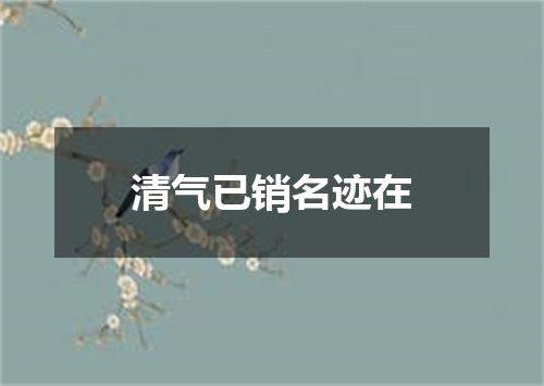 清气已销名迹在