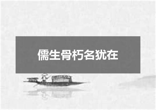 儒生骨朽名犹在