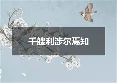 千艘利涉尔焉知