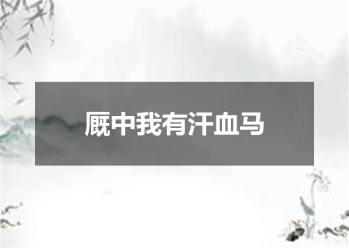 厩中我有汗血马