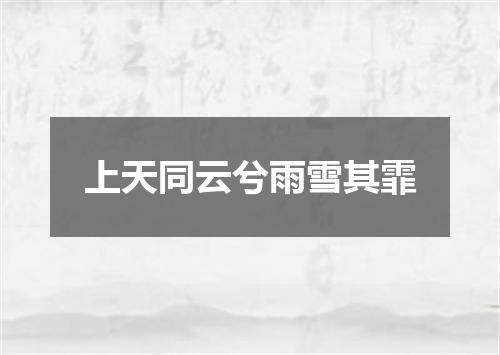 上天同云兮雨雪其霏