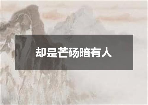 却是芒砀暗有人