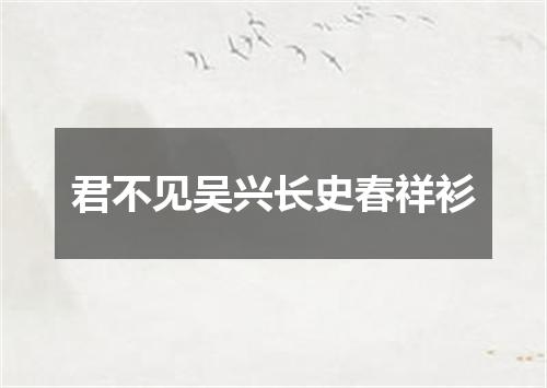 君不见吴兴长史春祥衫