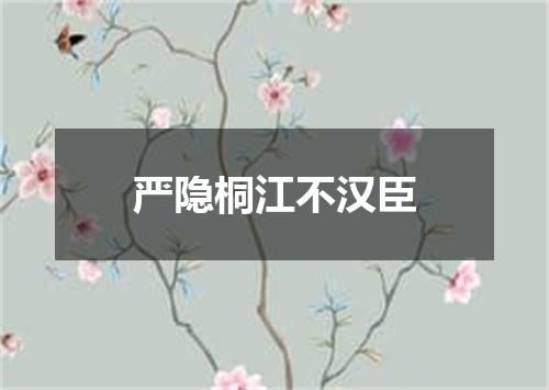 严隐桐江不汉臣