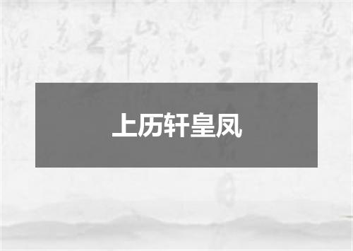 上历轩皇凤