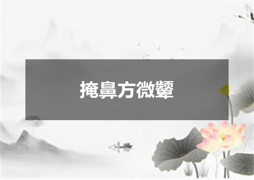掩鼻方微颦