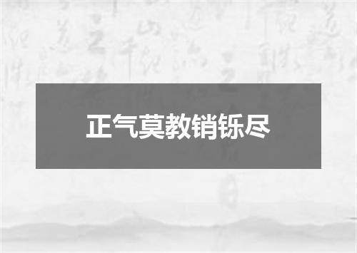 正气莫教销铄尽