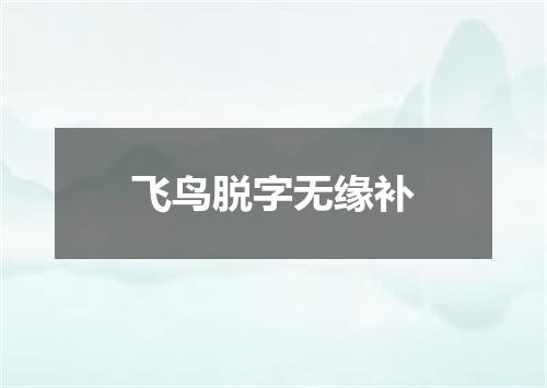 飞鸟脱字无缘补