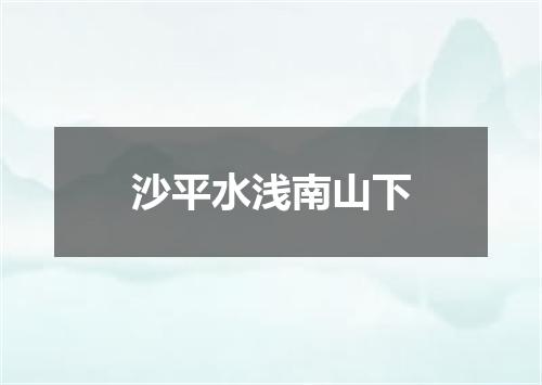 沙平水浅南山下
