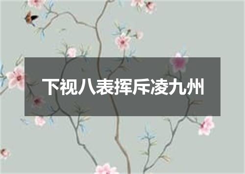 下视八表挥斥凌九州