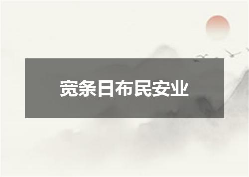 宽条日布民安业