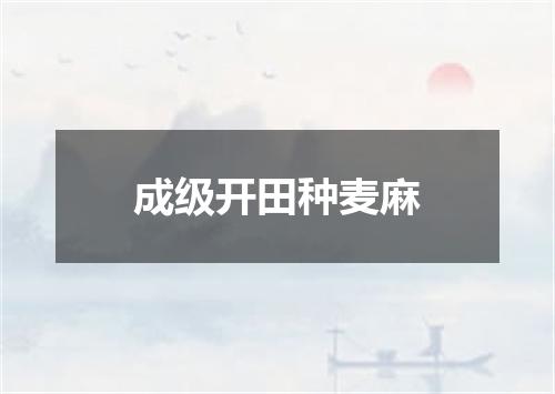 成级开田种麦麻