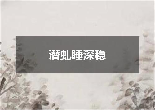 潜虬睡深稳