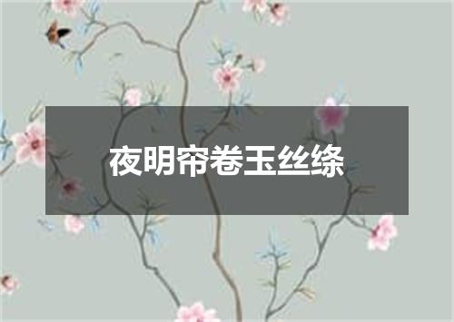 夜明帘卷玉丝绦