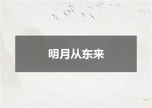 明月从东来