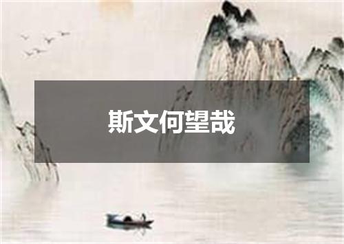 斯文何望哉