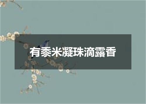 有黍米凝珠滴露香