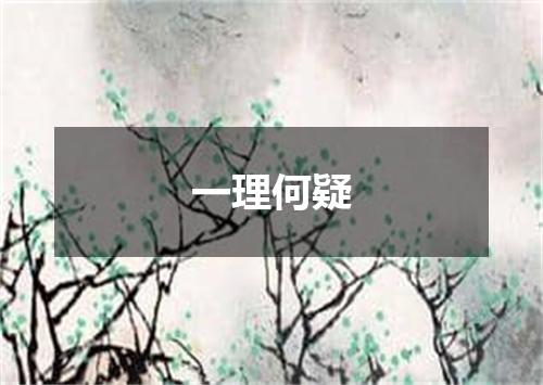 一理何疑