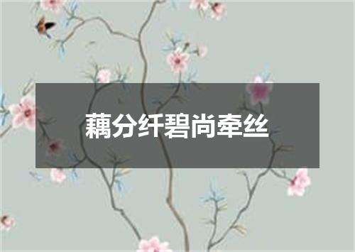 藕分纤碧尚牵丝