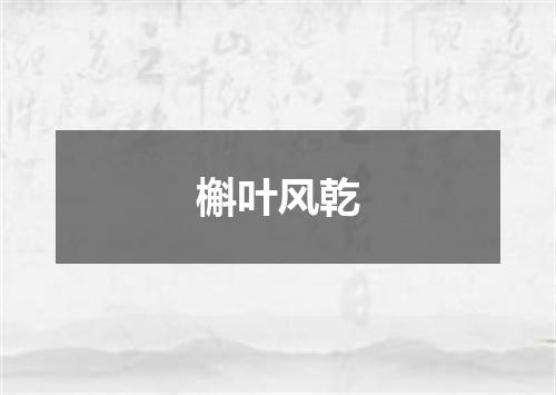 槲叶风乾