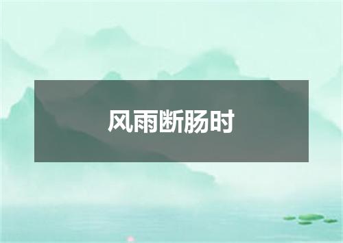 风雨断肠时