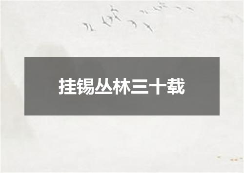 挂锡丛林三十载