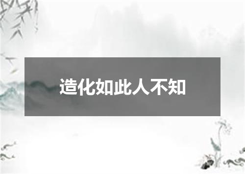 造化如此人不知