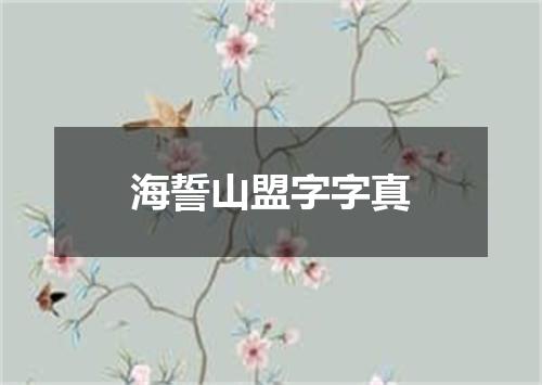 海誓山盟字字真