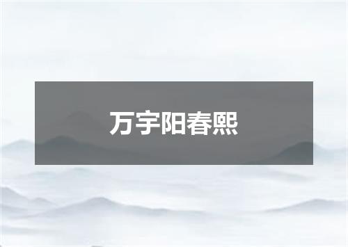 万宇阳春熙