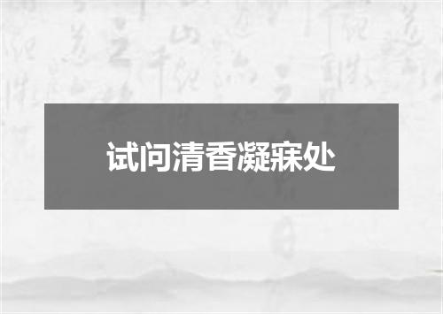 试问清香凝寐处