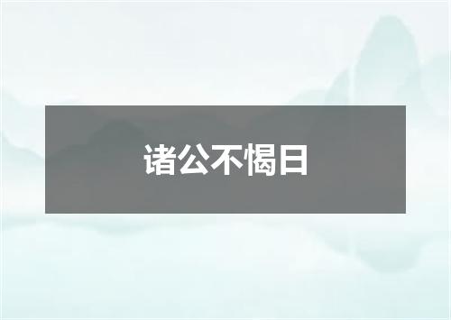 诸公不愒日