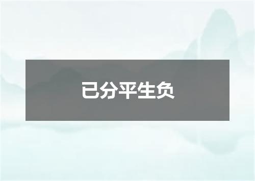 已分平生负