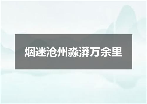 烟迷沧州淼漭万余里