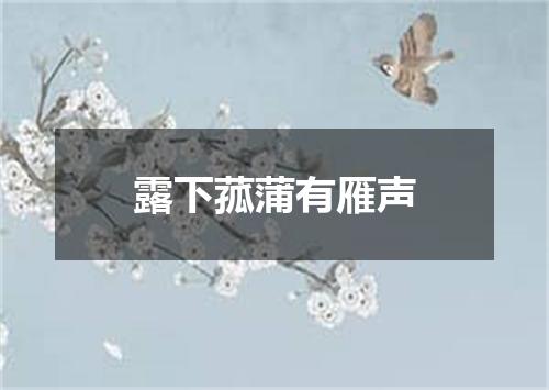 露下菰蒲有雁声