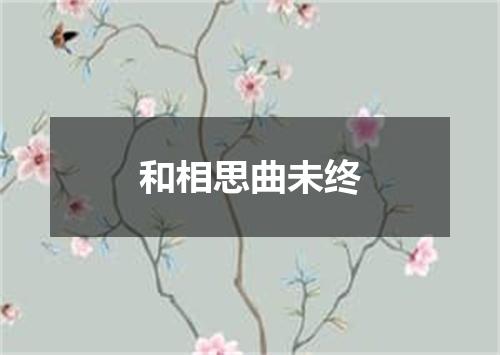 和相思曲未终