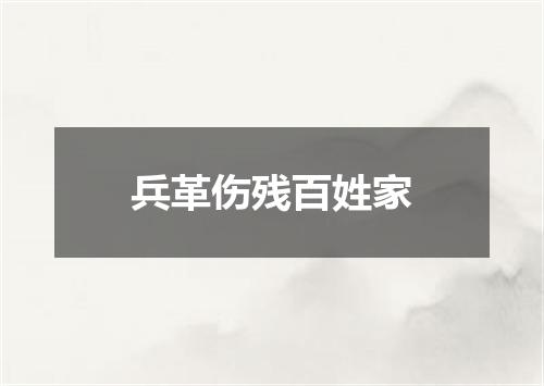 兵革伤残百姓家
