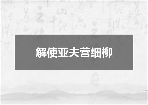 解使亚夫营细柳