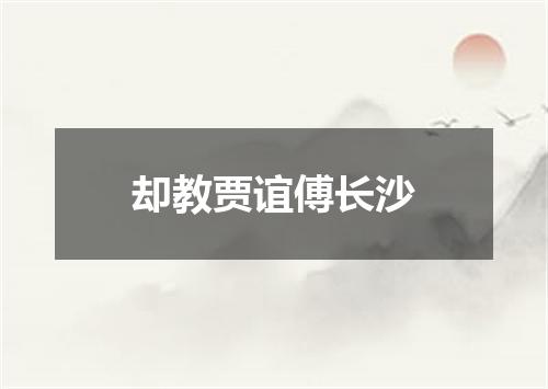 却教贾谊傅长沙