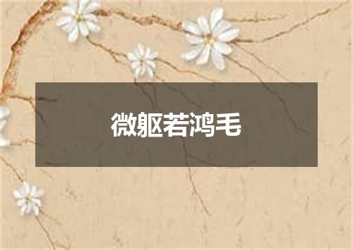 微躯若鸿毛