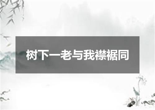 树下一老与我襟裾同