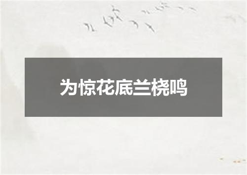 为惊花底兰桡鸣